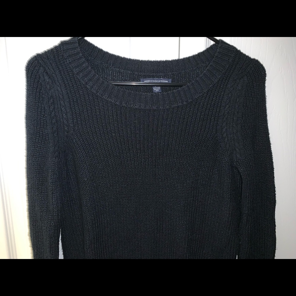 Black American Eagle Knit Sweater
